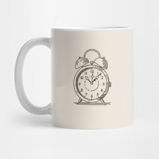 Line art of an Alarm Clock Mug